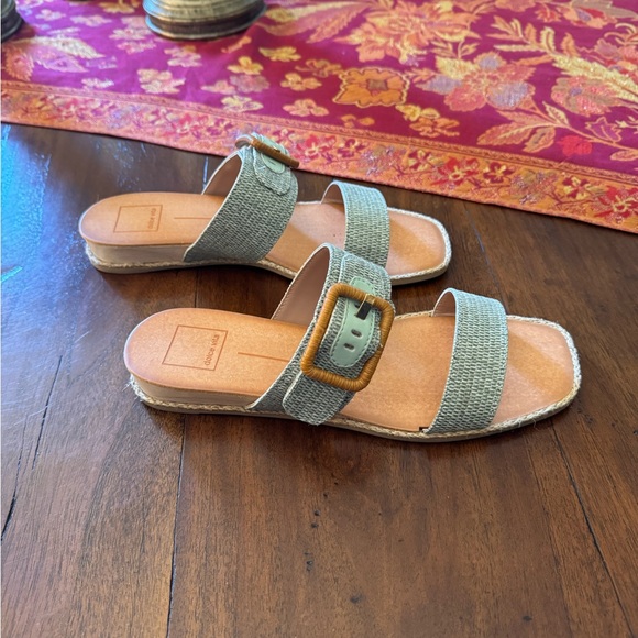 DOLCE VITA Mint Raffia PEIO Sandal • 7.5 - Picture 2 of 8